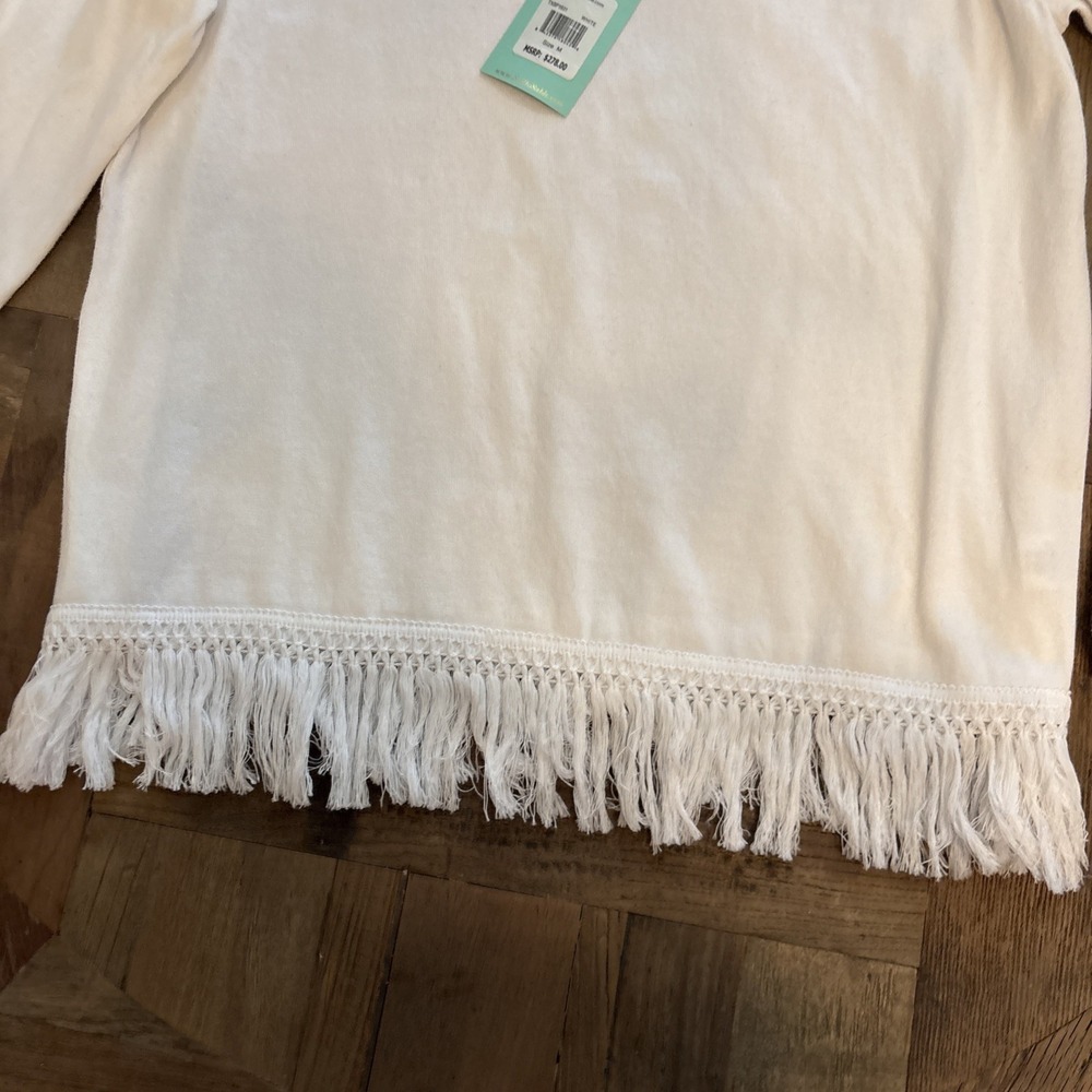 NWT Sail to Sable STS White fringe sweater size MEDIUM MSRP $278 - Picture 4 of 4